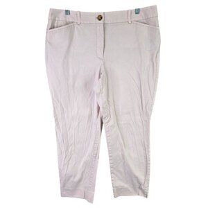 Womens Talbots Pink The Perfect Crop Pants High Rise Cotton Blend Stretch 12